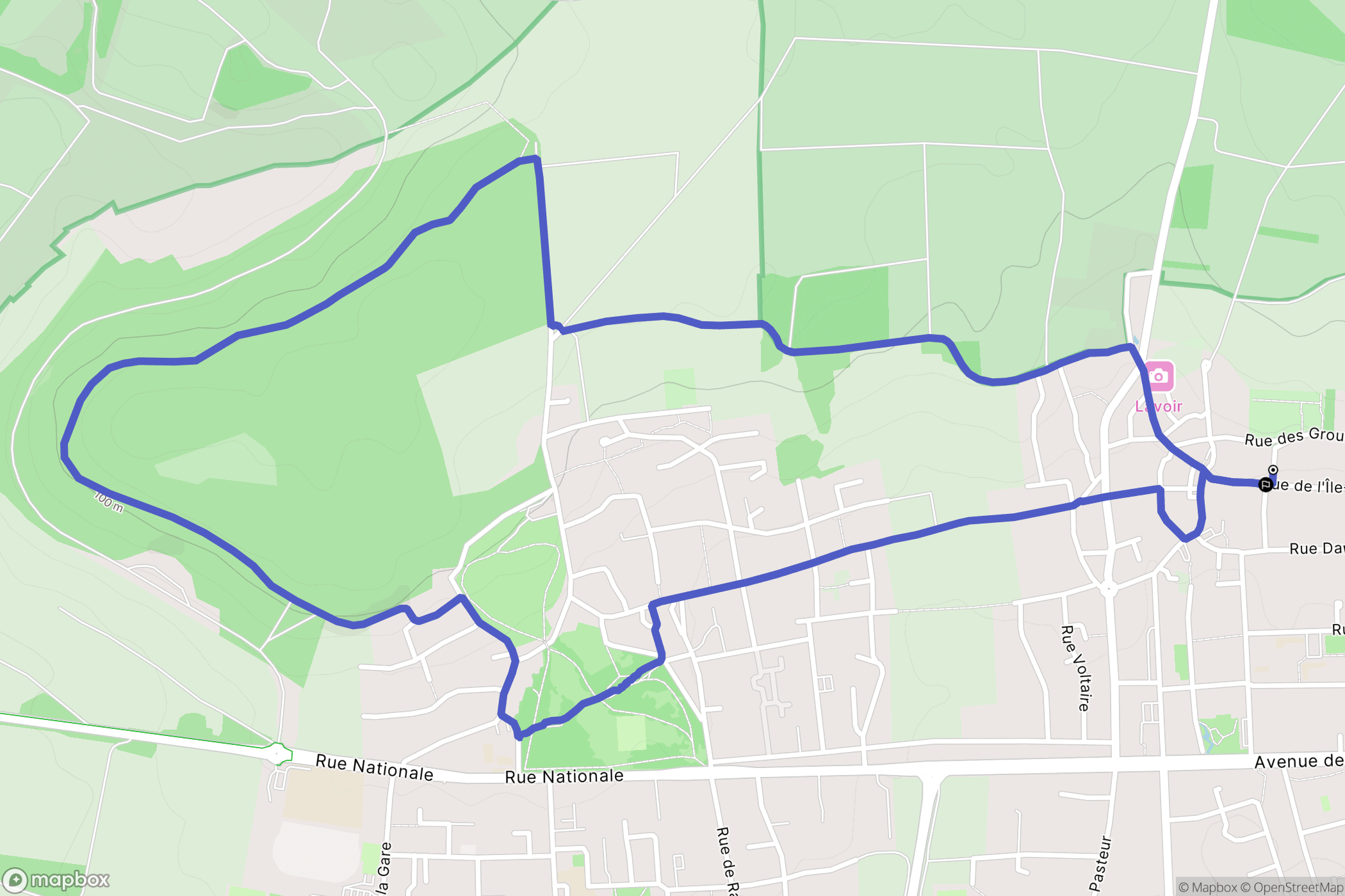 Gargenville : carte du parcours de randonnée - France
