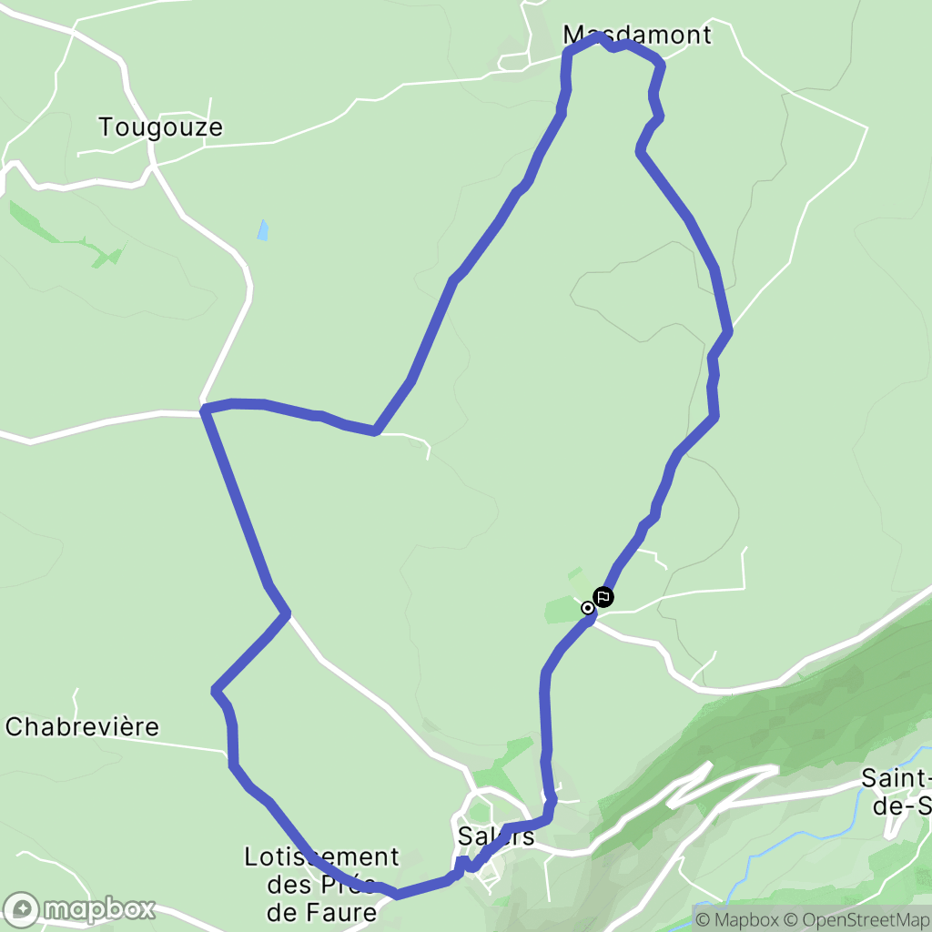 Salers : carte du parcours de randonnée - France