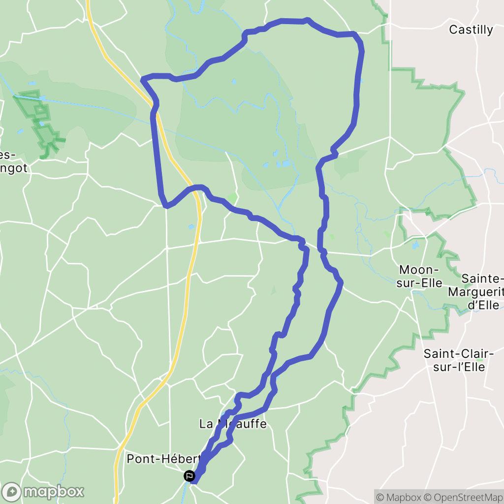 Pont-Hébert : carte du parcours de randonnée - France
