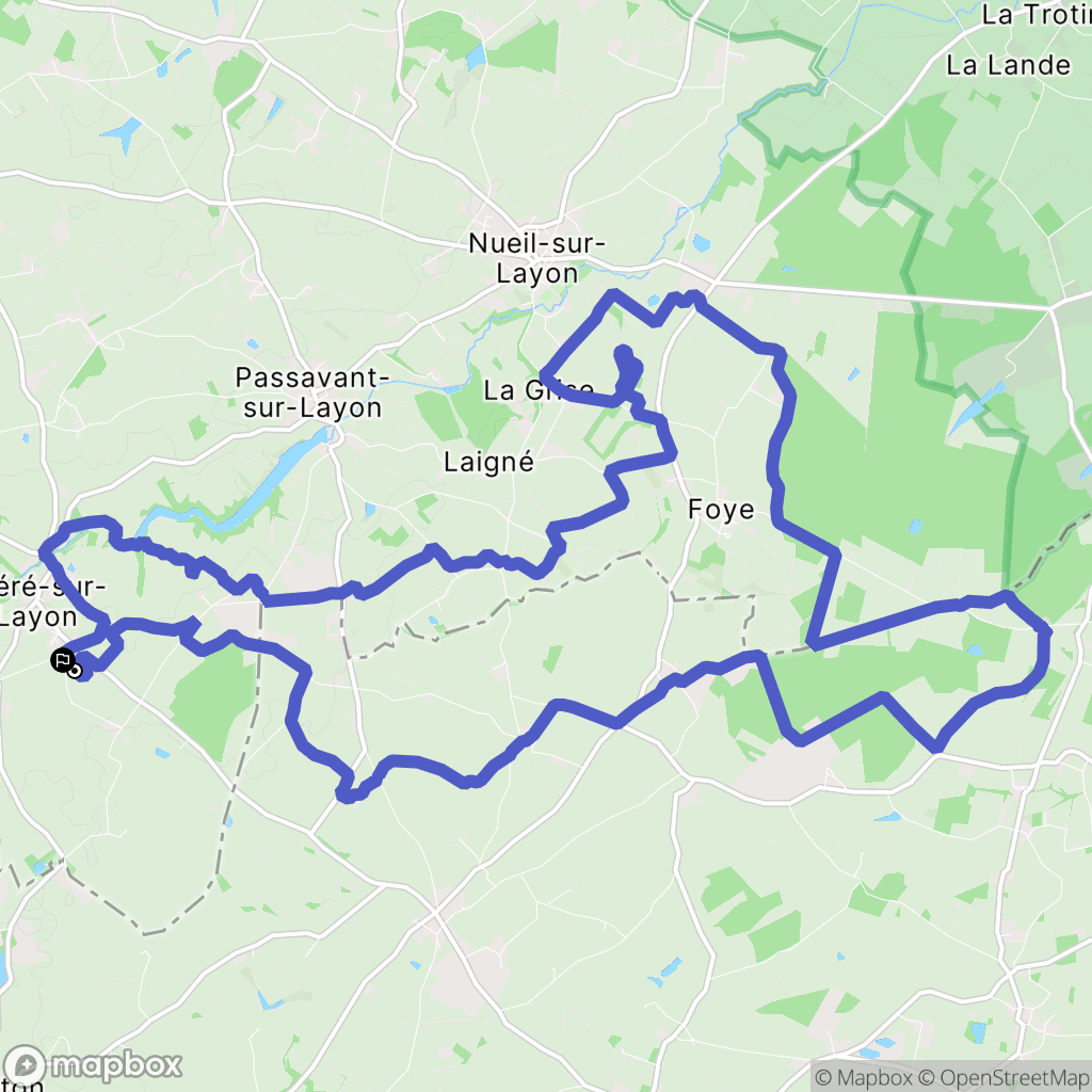 Cléré-sur-Layon : carte du parcours de randonnée - France