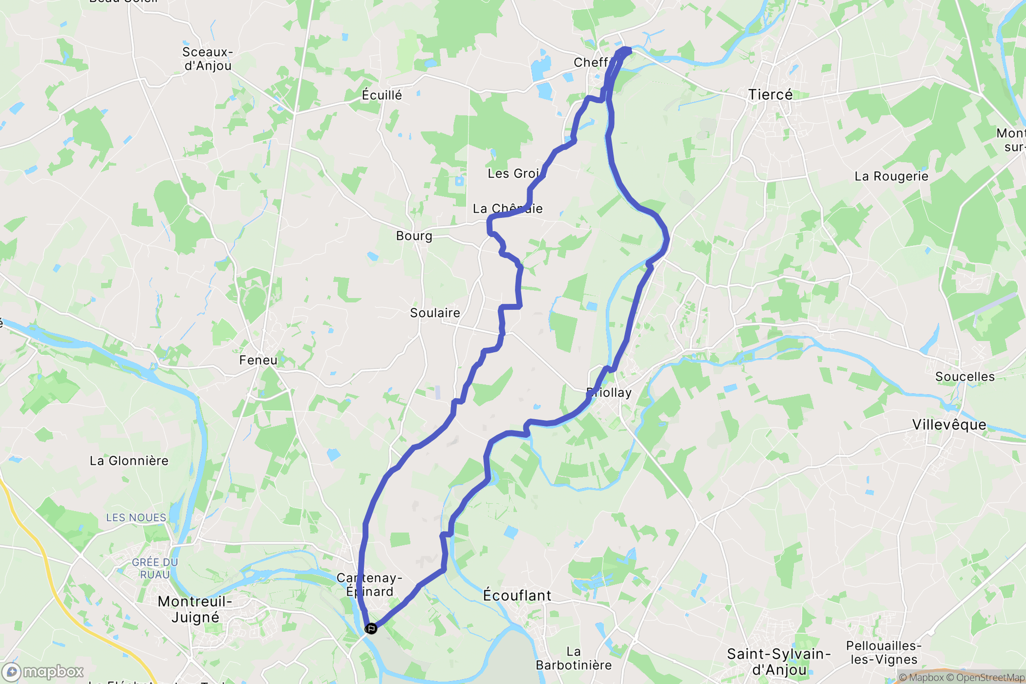 Cantenay-Épinard : carte du parcours de randonnée - France
