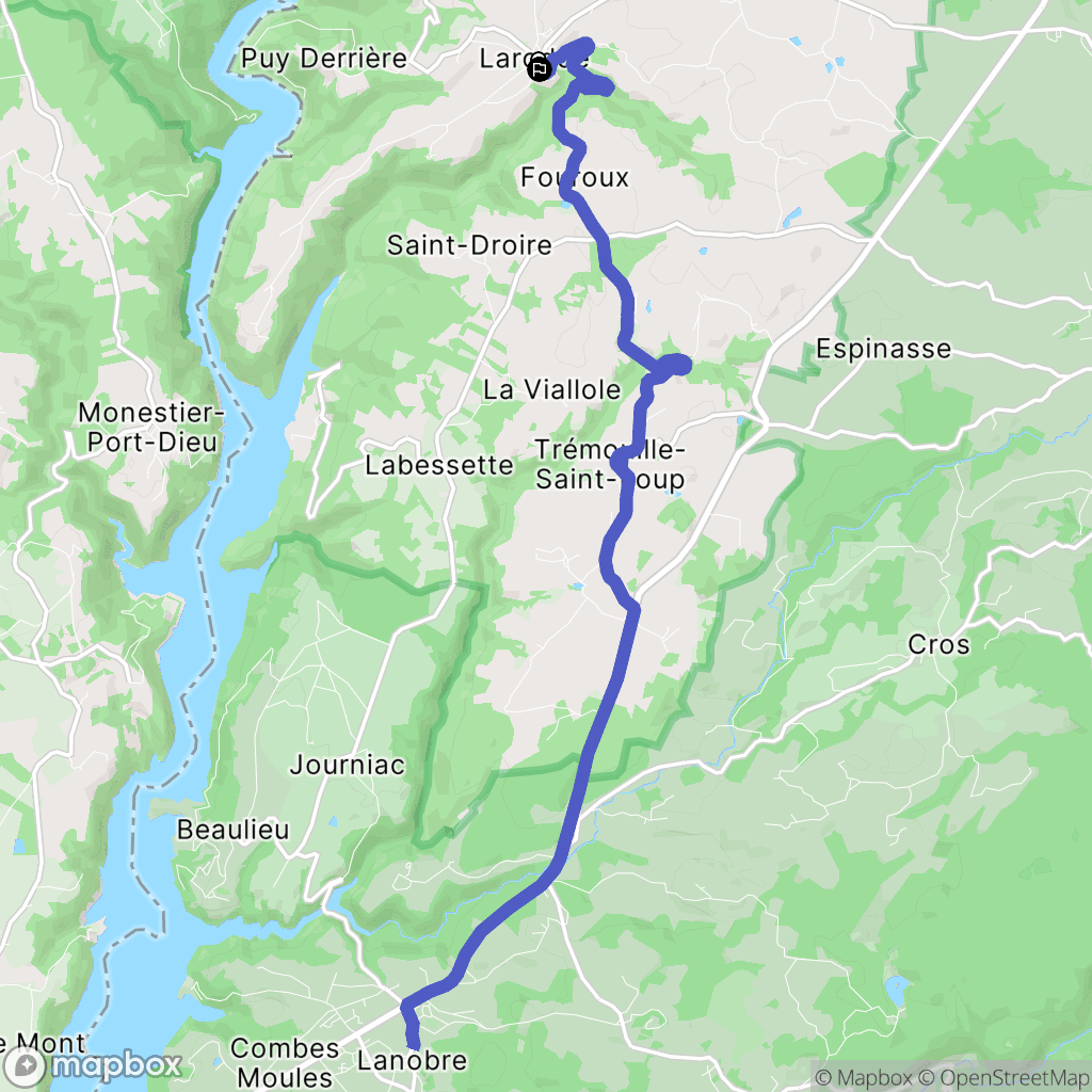 Larodde : carte du parcours de randonnée - France