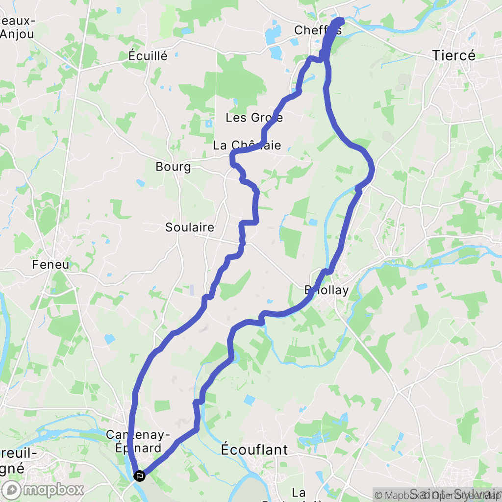 Cantenay-Épinard : carte du parcours de randonnée - France