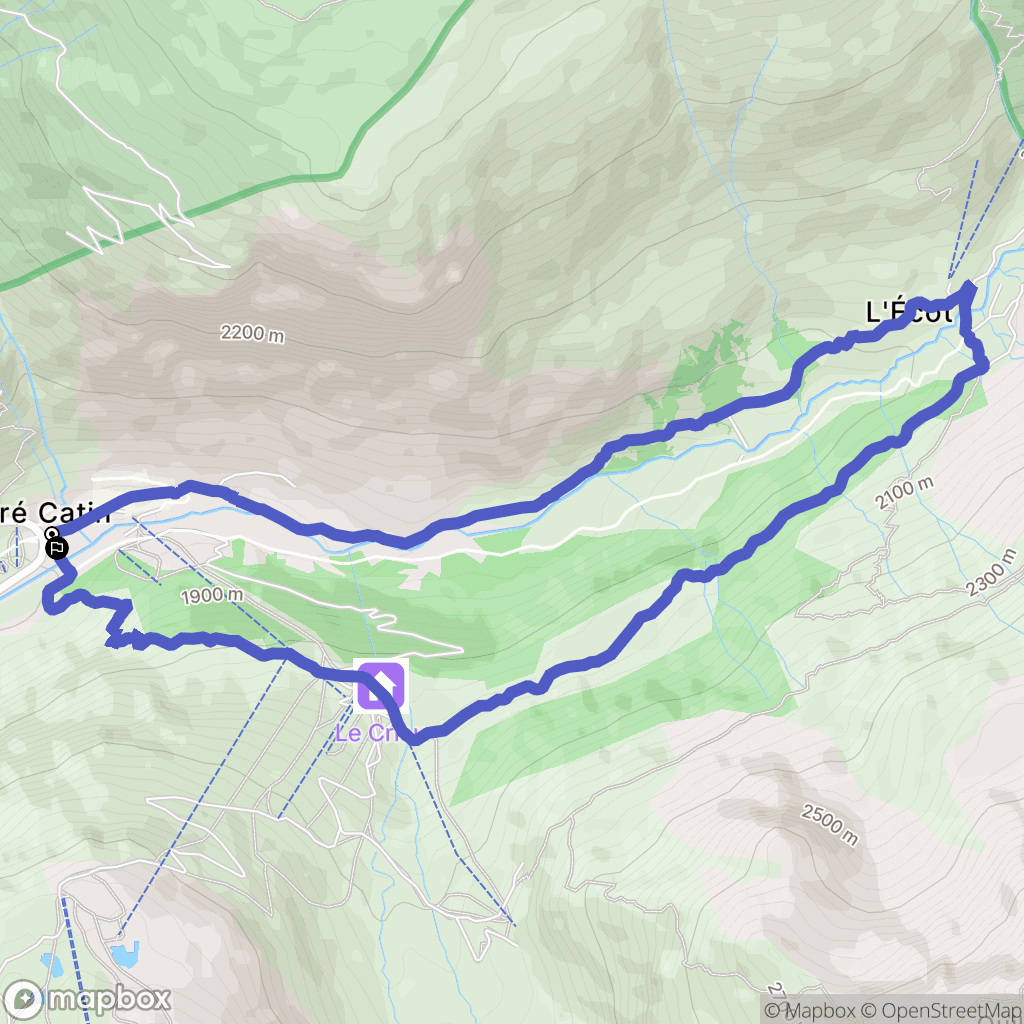 Bonneval-sur-Arc : carte du parcours de randonnée - France