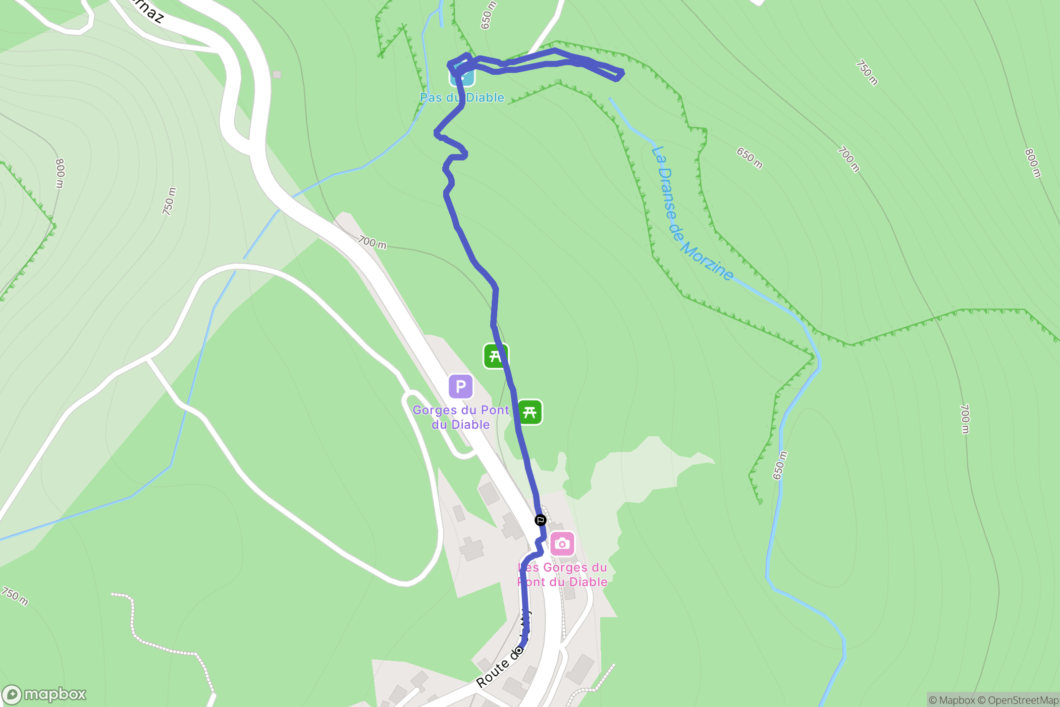 La Vernaz : carte du parcours de randonnée - France