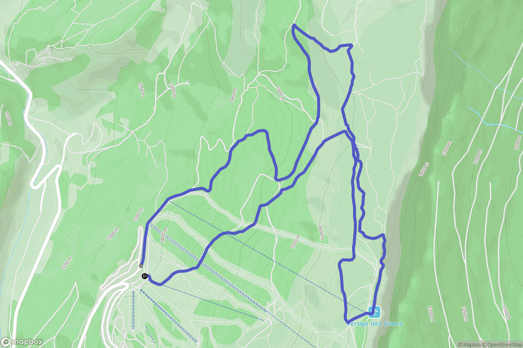 Lans-en-Vercors : carte du parcours de randonnée - France