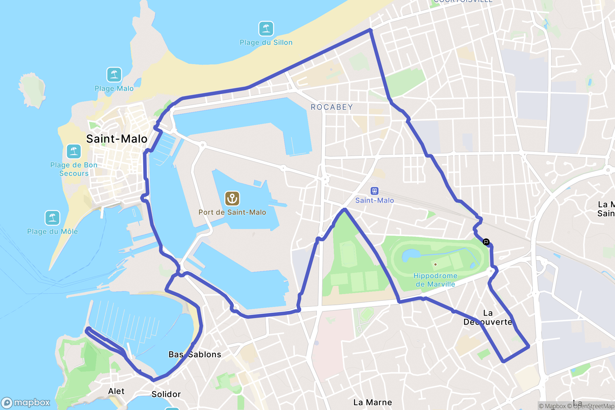 Saint-Malo : carte du parcours de randonnée - France