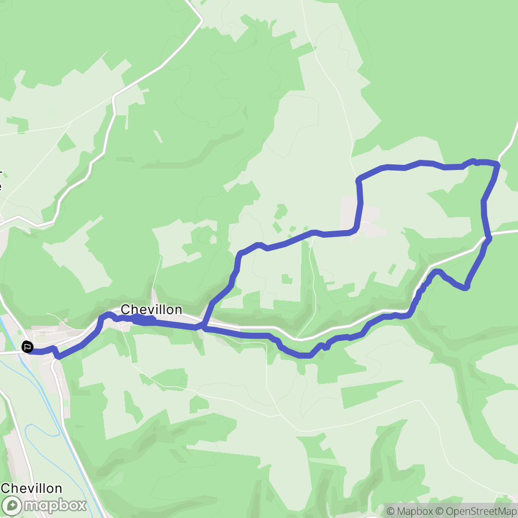 Chevillon : carte du parcours de randonnée - France
