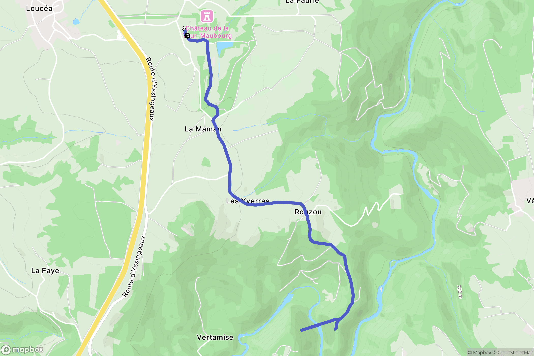 Saint-Maurice-de-Lignon : carte du parcours de randonnée - France
