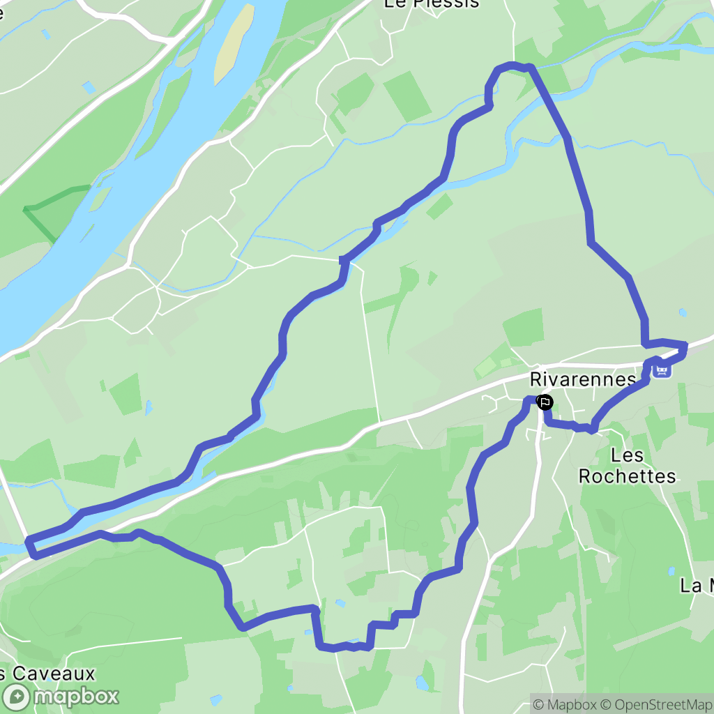 Rivarennes : carte du parcours de randonnée - France