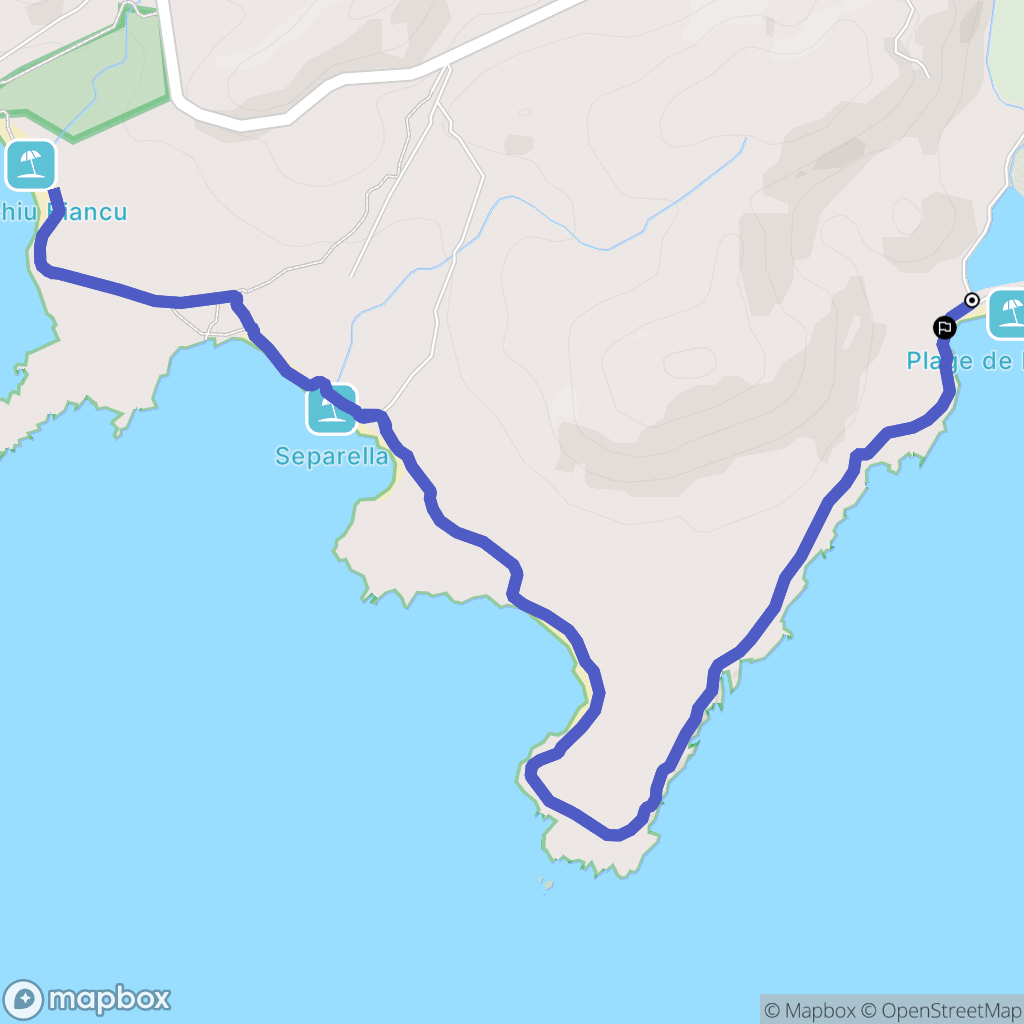 Monacia-d'Aullène : carte du parcours de randonnée - France