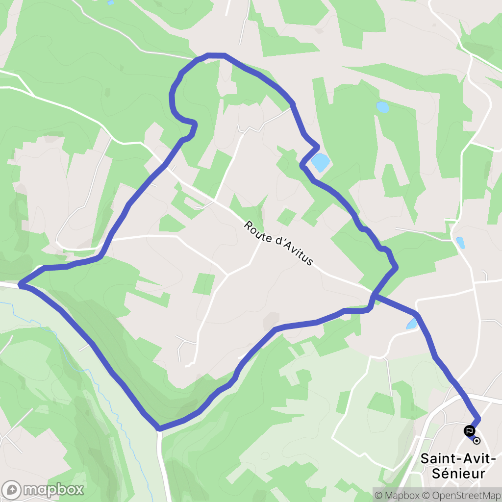 Saint-Avit-Sénieur : carte du parcours de randonnée - France