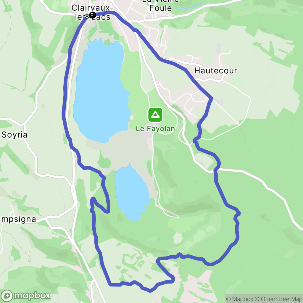 Clairvaux-les-Lacs : carte du parcours de randonnée - France