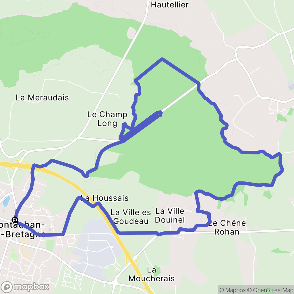 Montauban-de-Bretagne : carte du parcours de randonnée - France