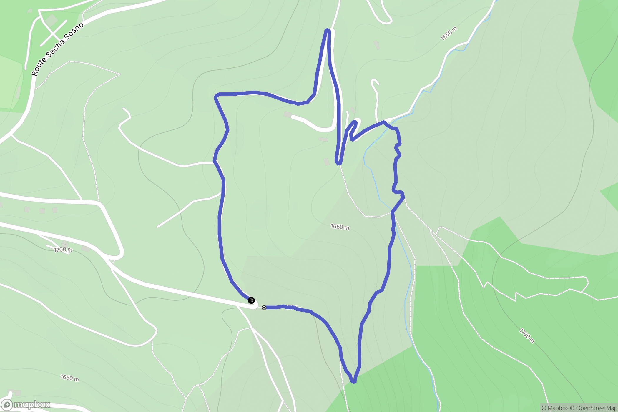Péone : carte du parcours de randonnée - France