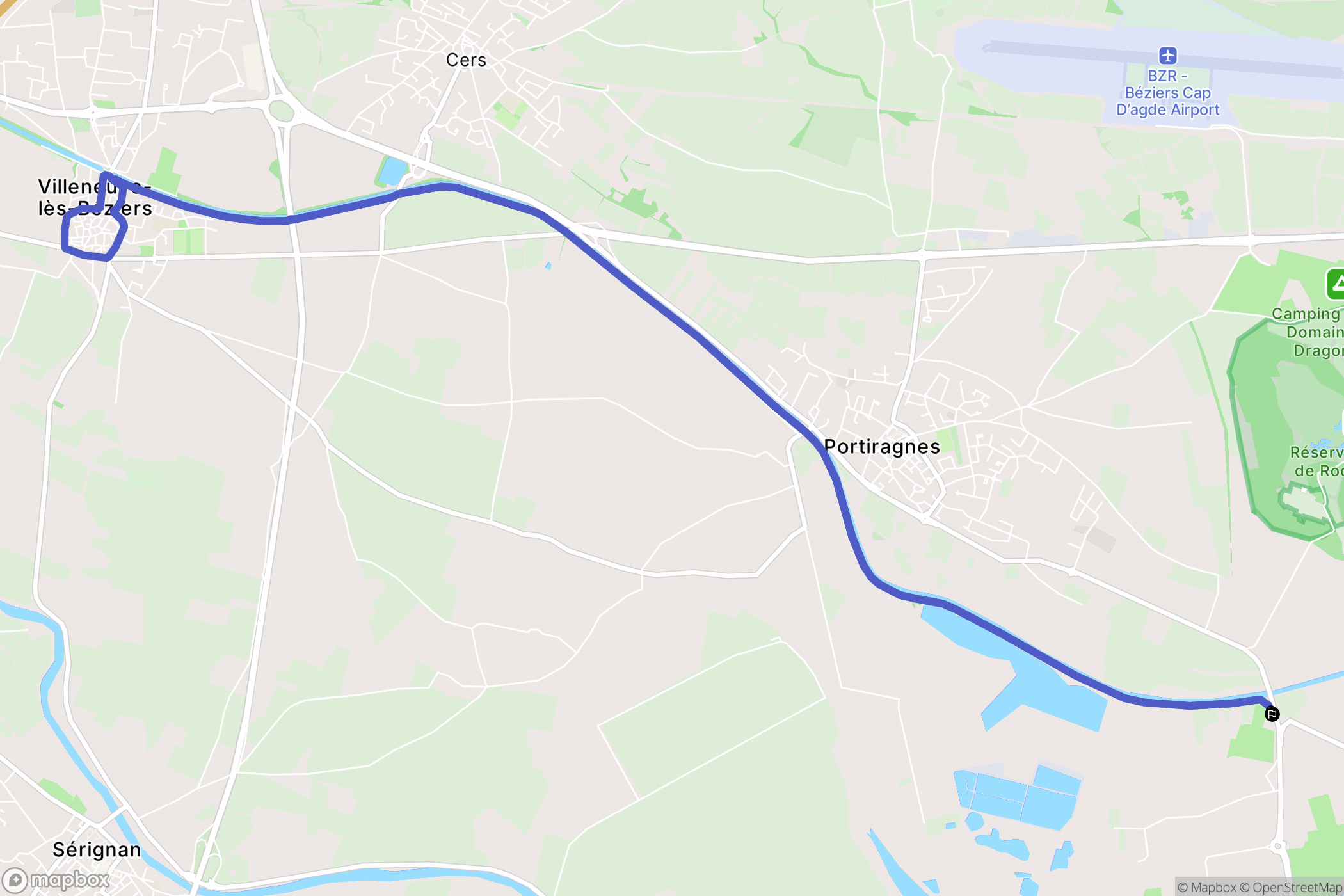 Portiragnes : carte du parcours de randonnée - France