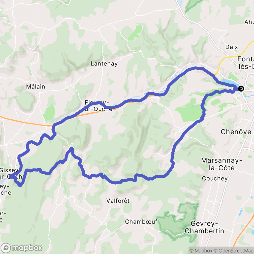 Talant : carte du parcours de randonnée - France