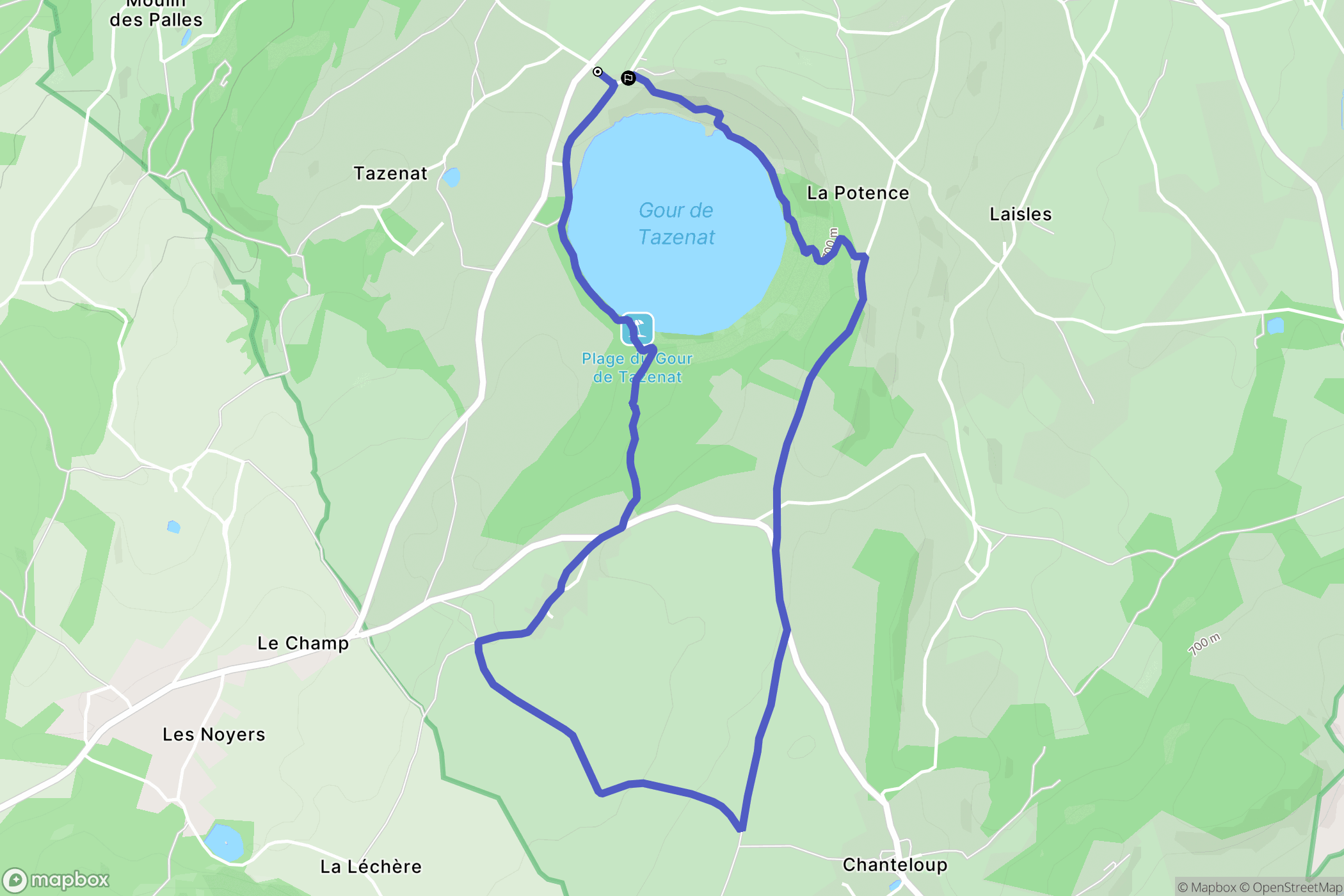 Charbonnières-les-Vieilles : carte du parcours de randonnée - France