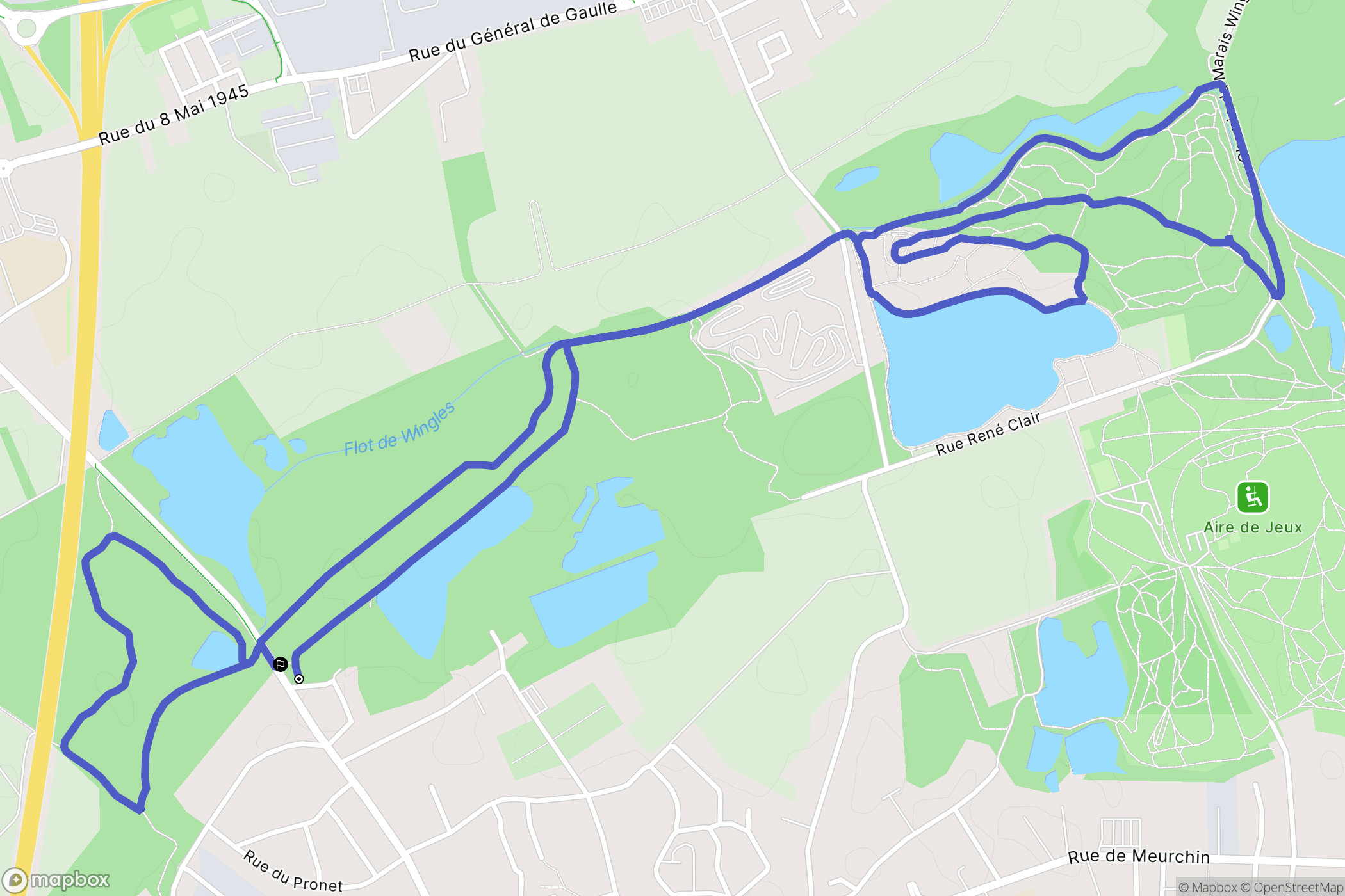 Wingles : carte du parcours de randonnée - France