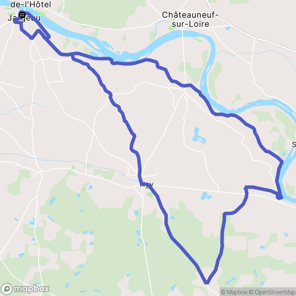 Jargeau : carte du parcours de randonnée - France