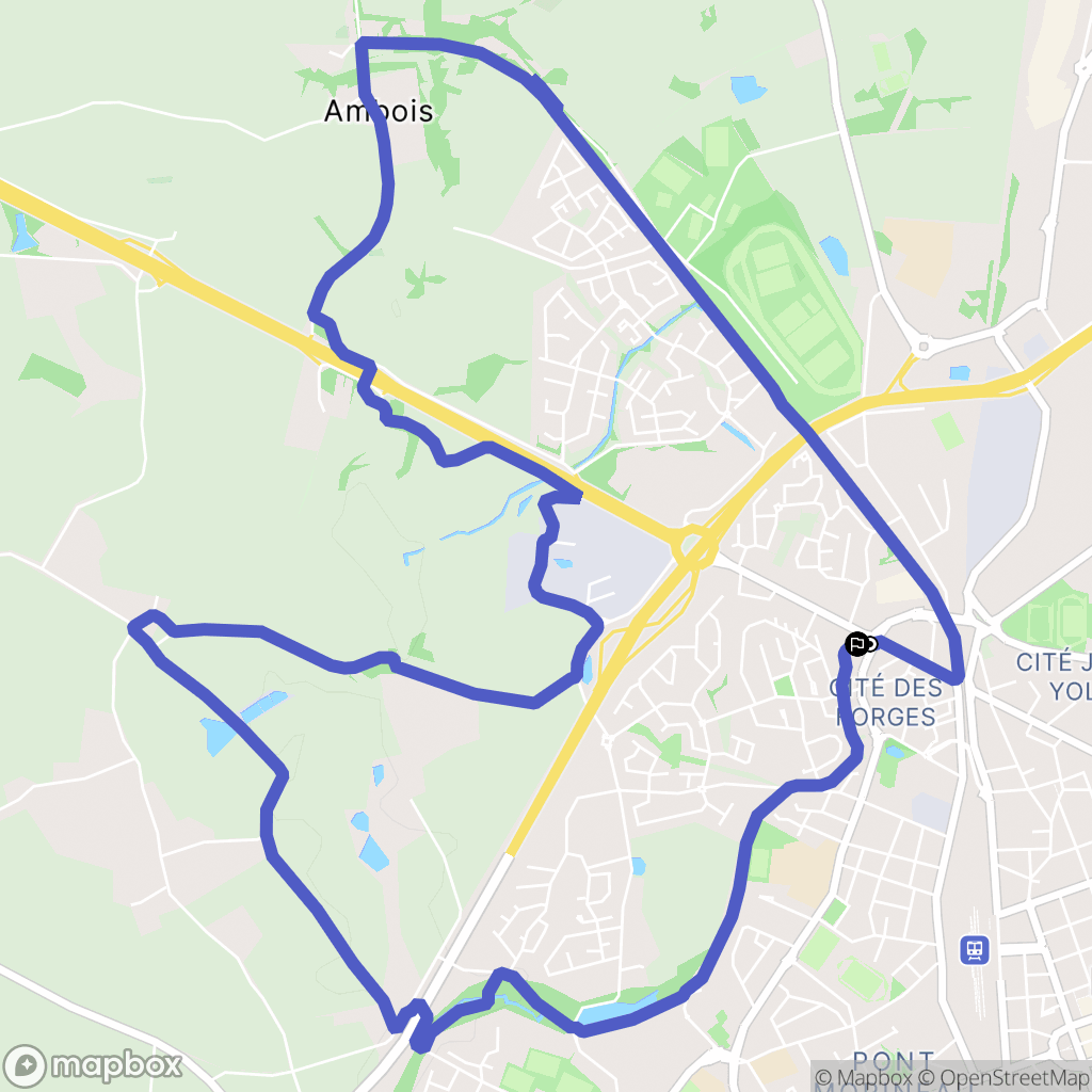 La Roche-sur-Yon : carte du parcours de randonnée - France