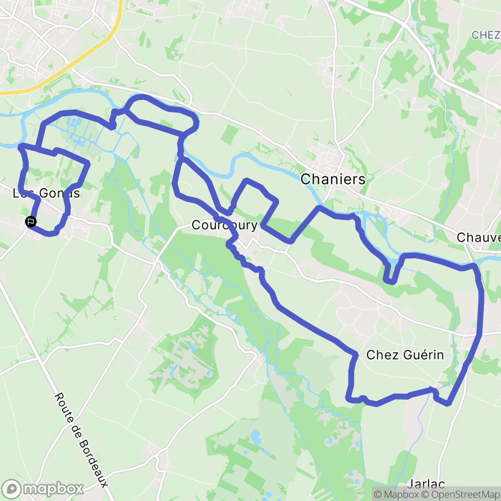 Les Gonds : carte du parcours de randonnée - France