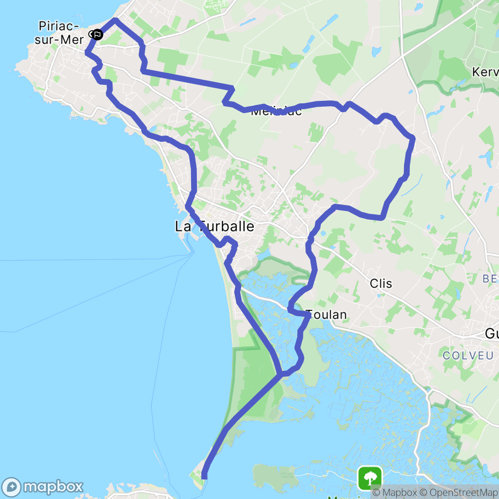 Piriac-sur-Mer : carte du parcours de randonnée - France