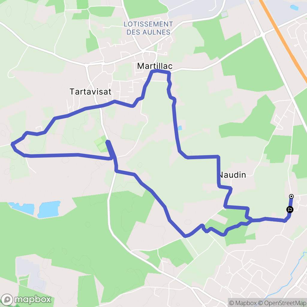 Saint-Médard-d'Eyrans : carte du parcours de randonnée - France