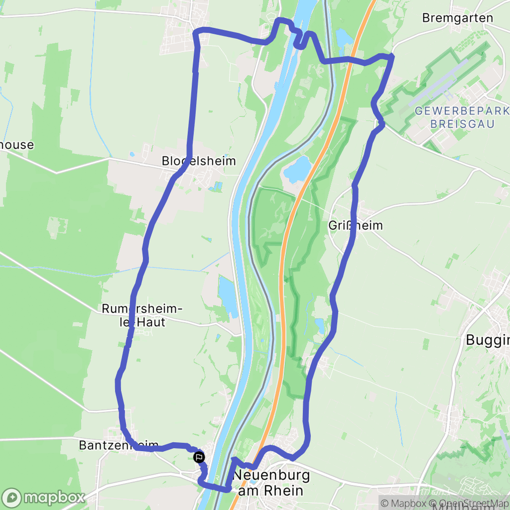 Chalampé : carte du parcours de randonnée - France