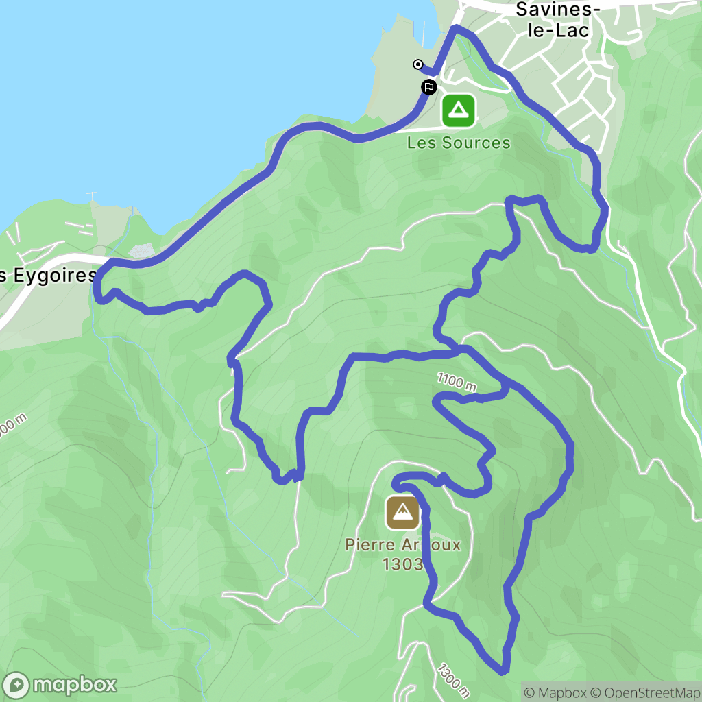 Savines-le-Lac : carte du parcours de randonnée - France