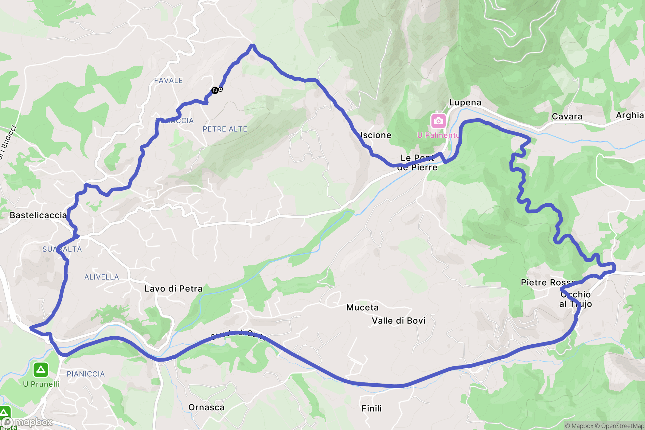 Bastelicaccia : carte du parcours de randonnée - France