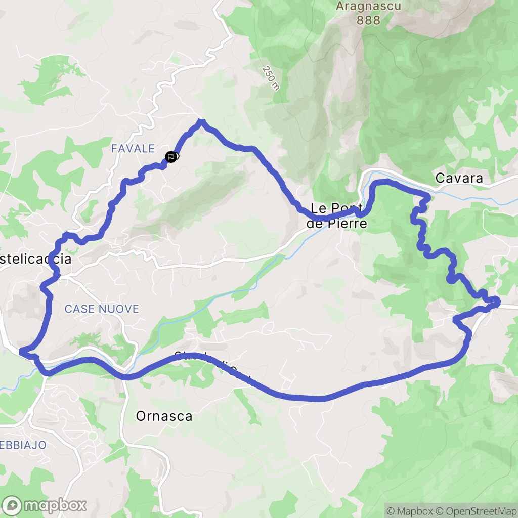 Bastelicaccia : carte du parcours de randonnée - France