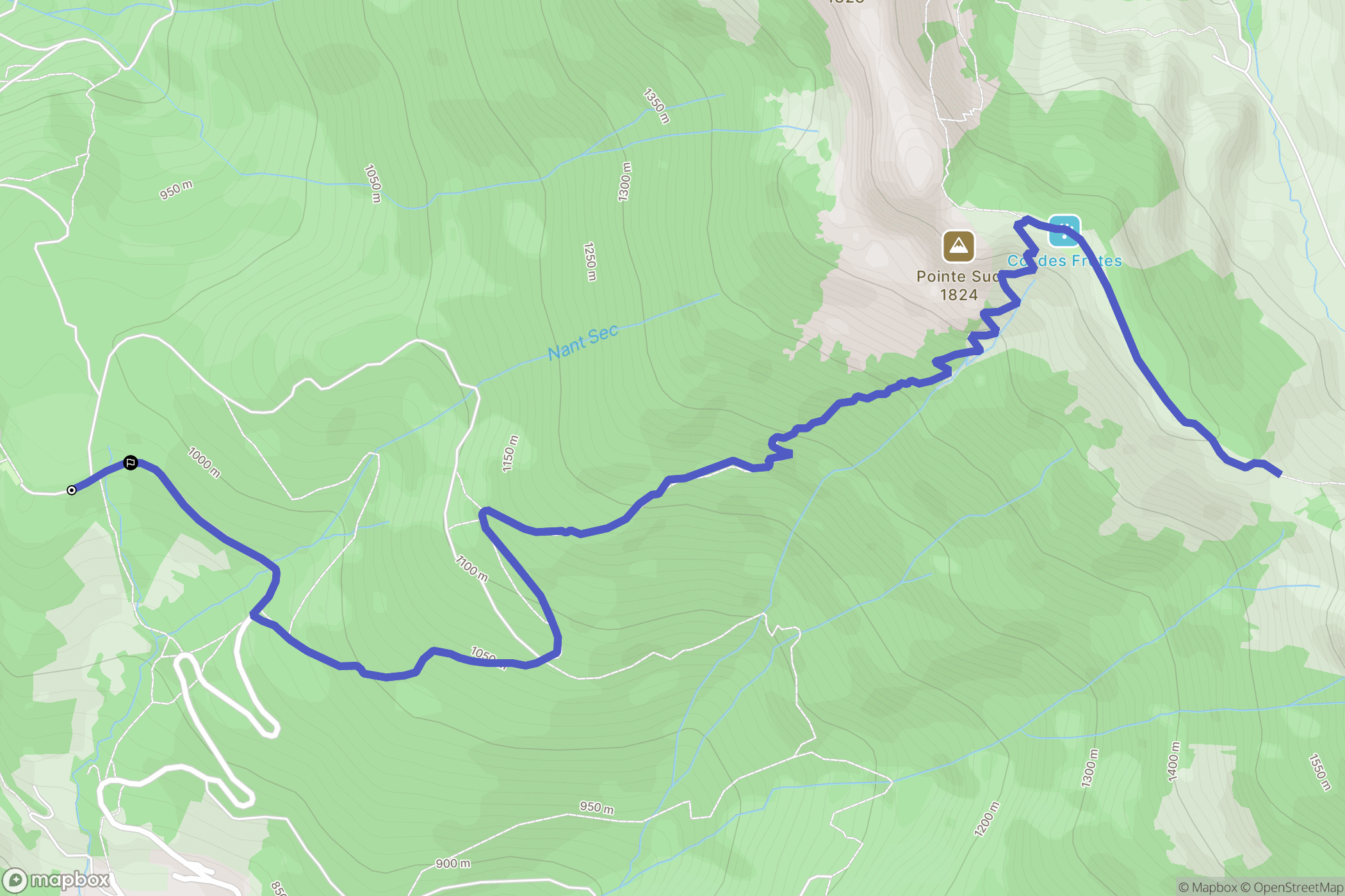 Talloires-Montmin : carte du parcours de randonnée - France