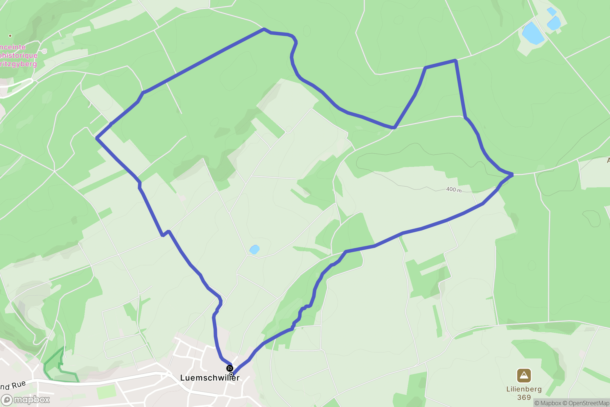 Luemschwiller : carte du parcours de randonnée - France