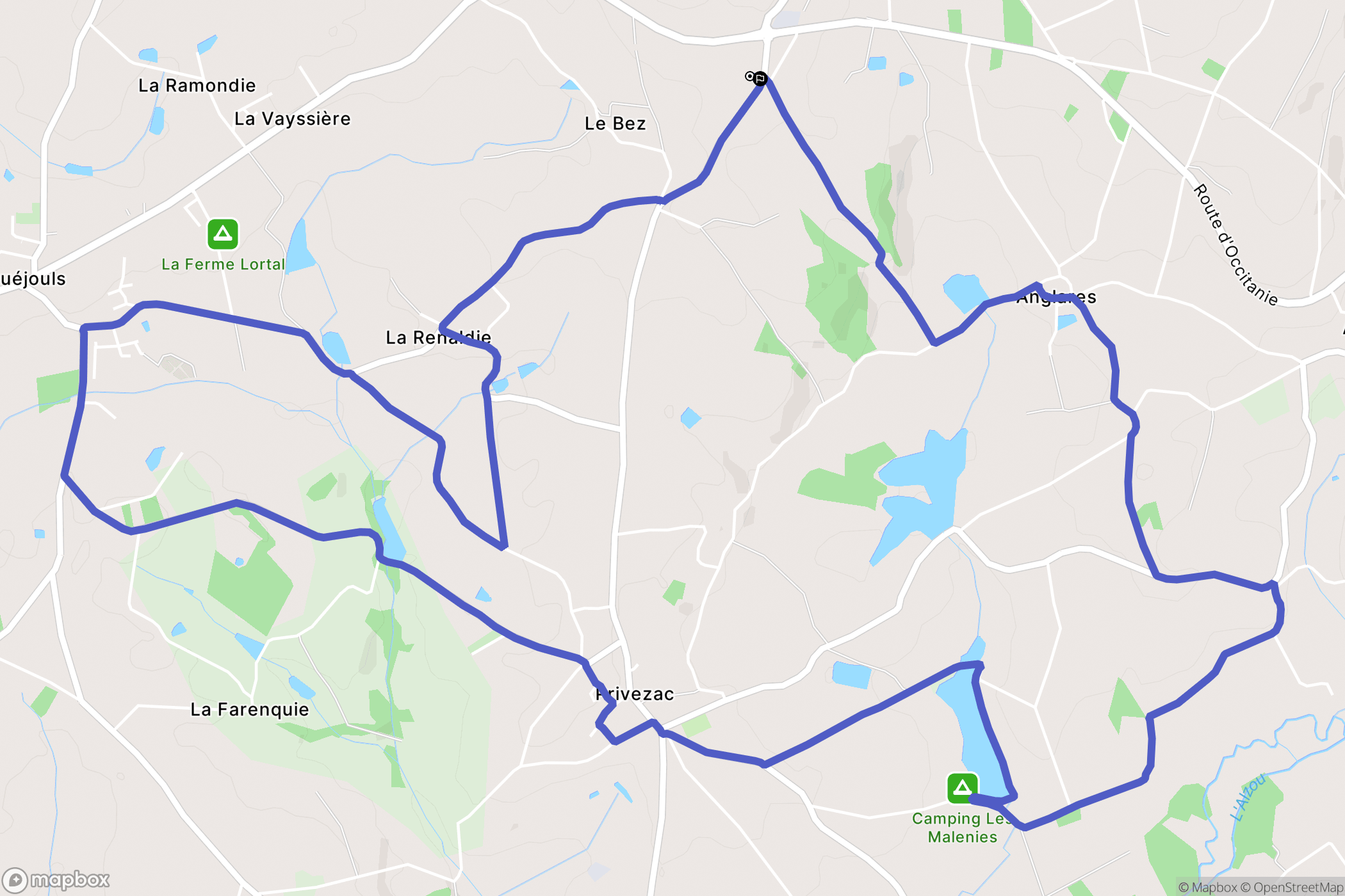 Lanuéjouls : carte du parcours de randonnée - France
