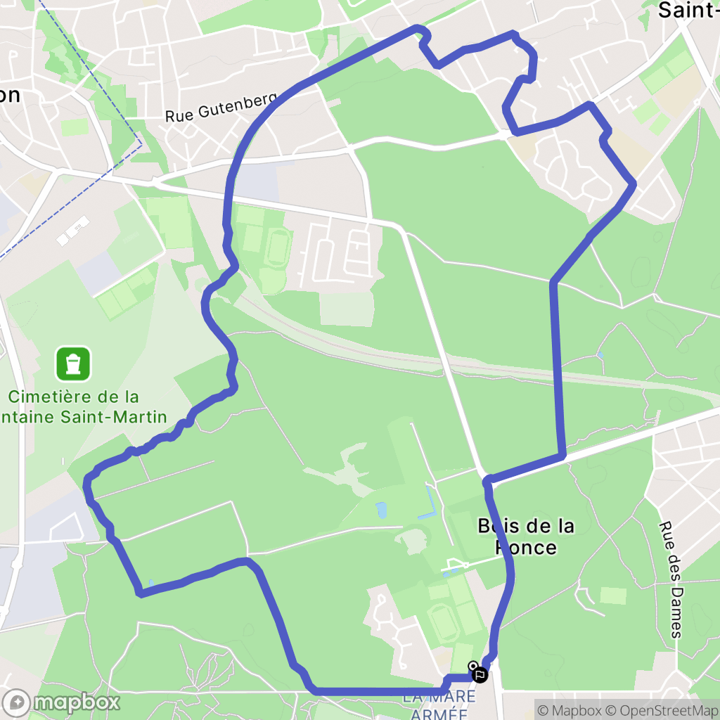 Yerres : carte du parcours de randonnée - France