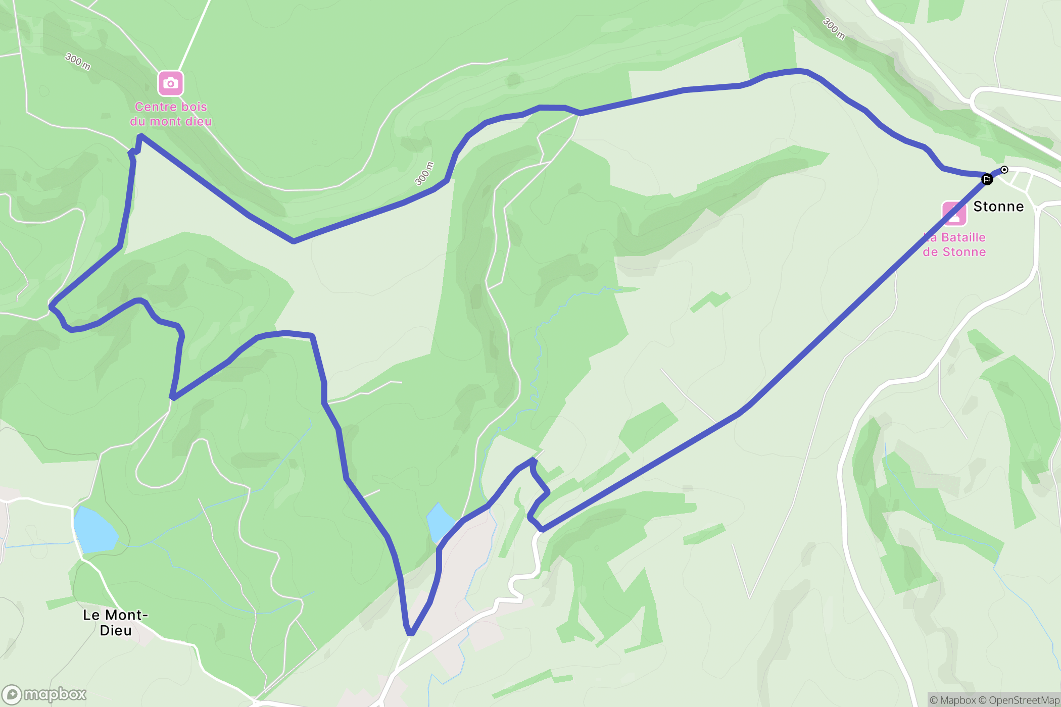 Stonne : carte du parcours de randonnée - France