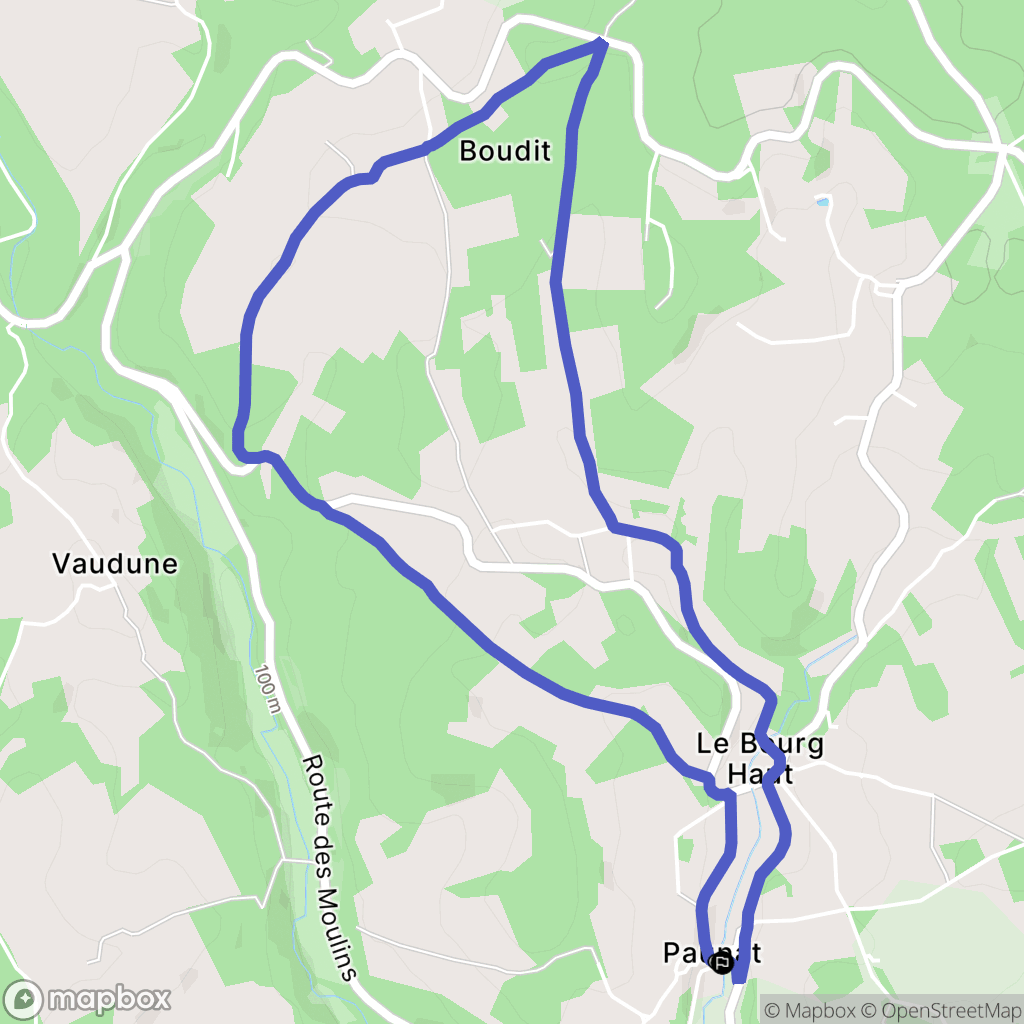 Paunat : carte du parcours de randonnée - France