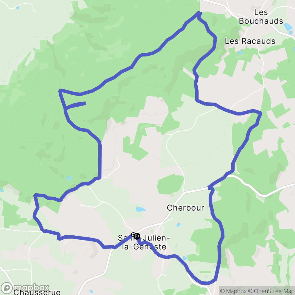 Saint-Julien-la-Geneste : carte du parcours de randonnée - France