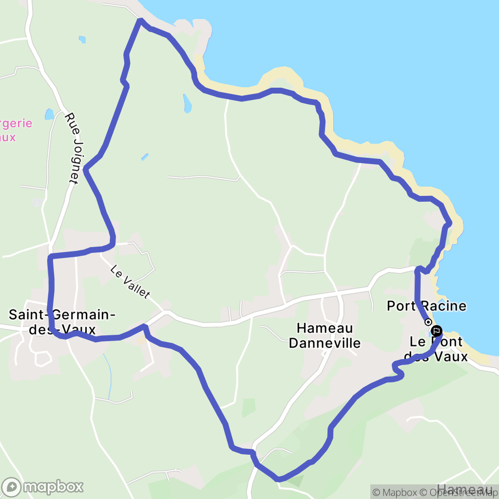 La Hague : carte du parcours de randonnée - France