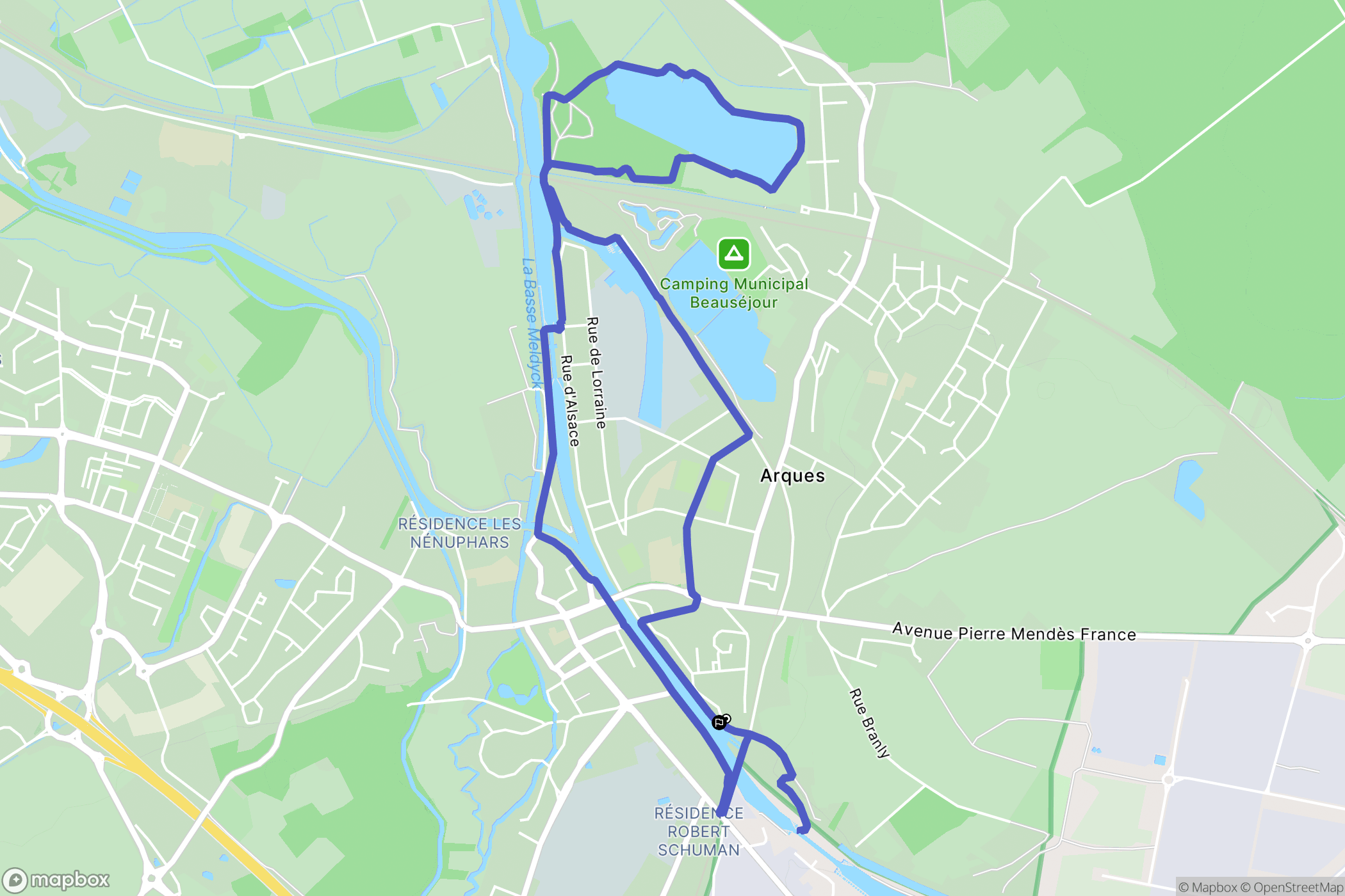 Arques : carte du parcours de randonnée - France