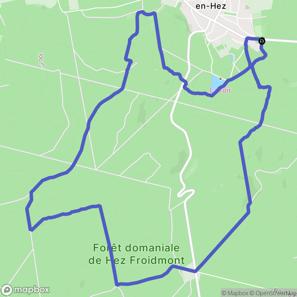 La Neuville-en-Hez : carte du parcours de randonnée - France
