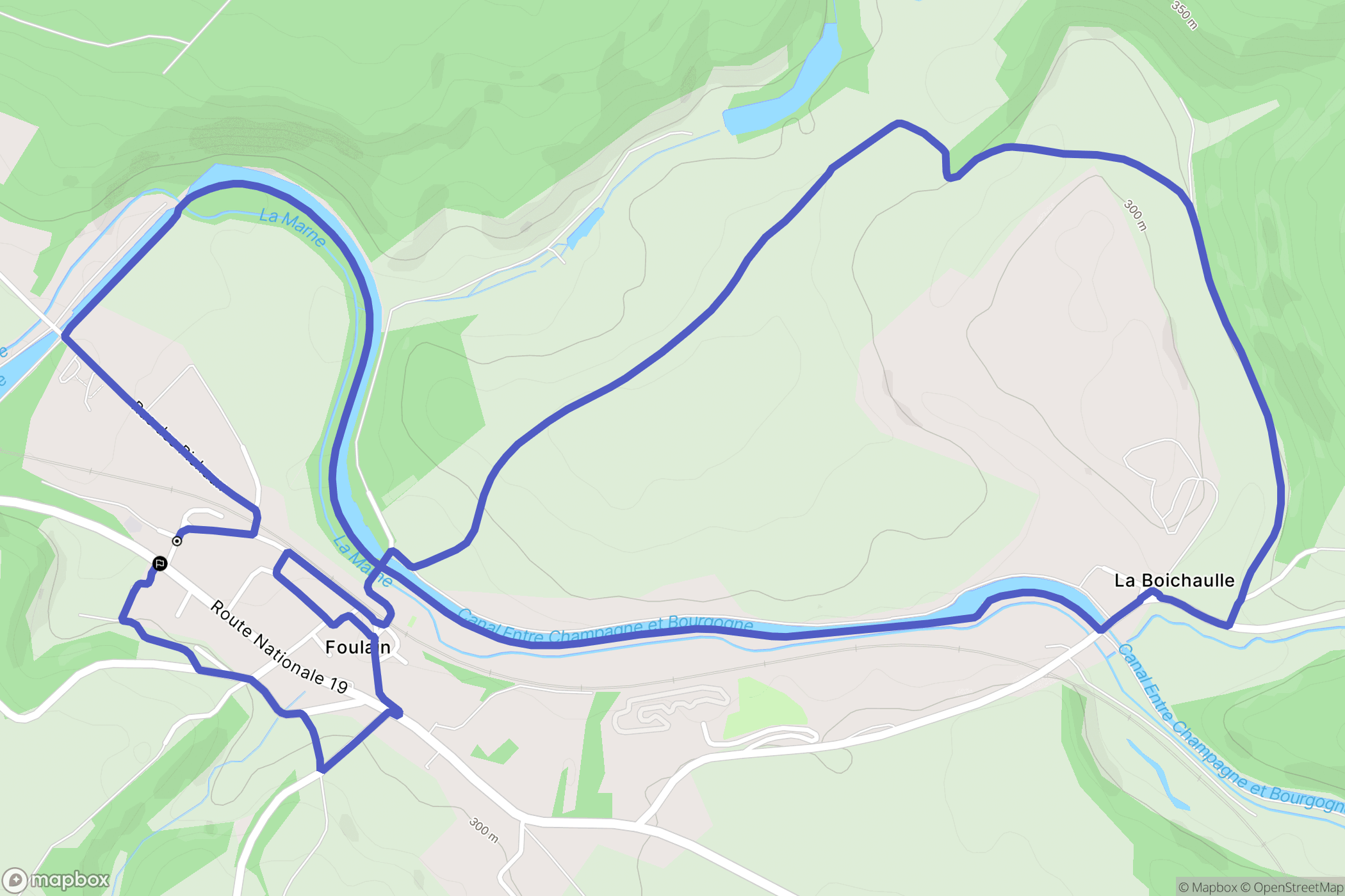 Foulain : carte du parcours de randonnée - France