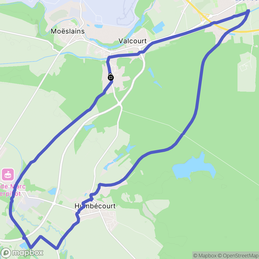Valcourt : carte du parcours de randonnée - France