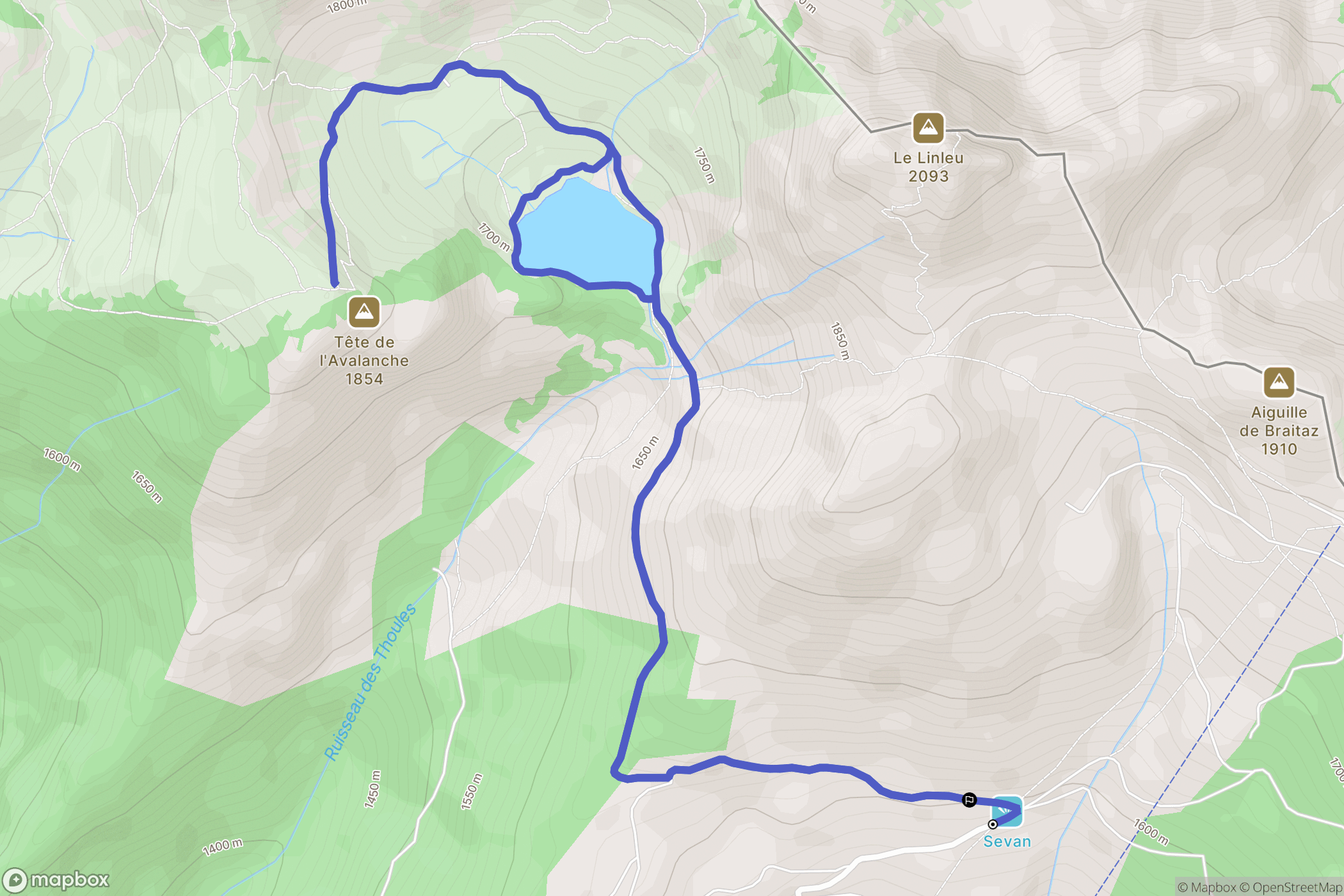 La Chapelle-d'Abondance : carte du parcours de randonnée - France