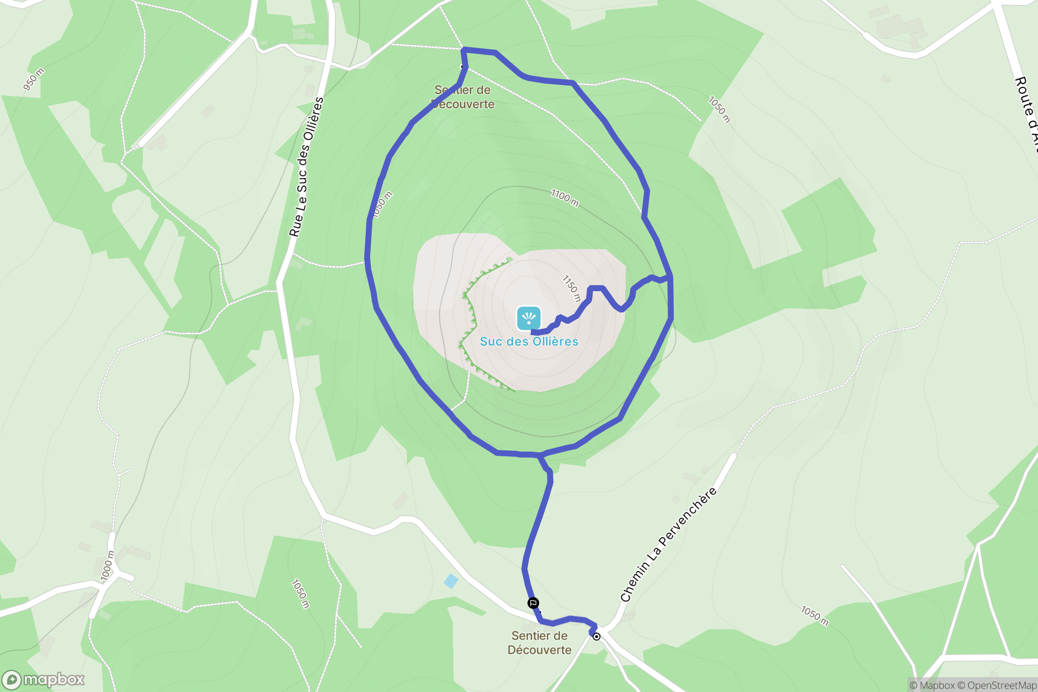 Yssingeaux : carte du parcours de randonnée - France