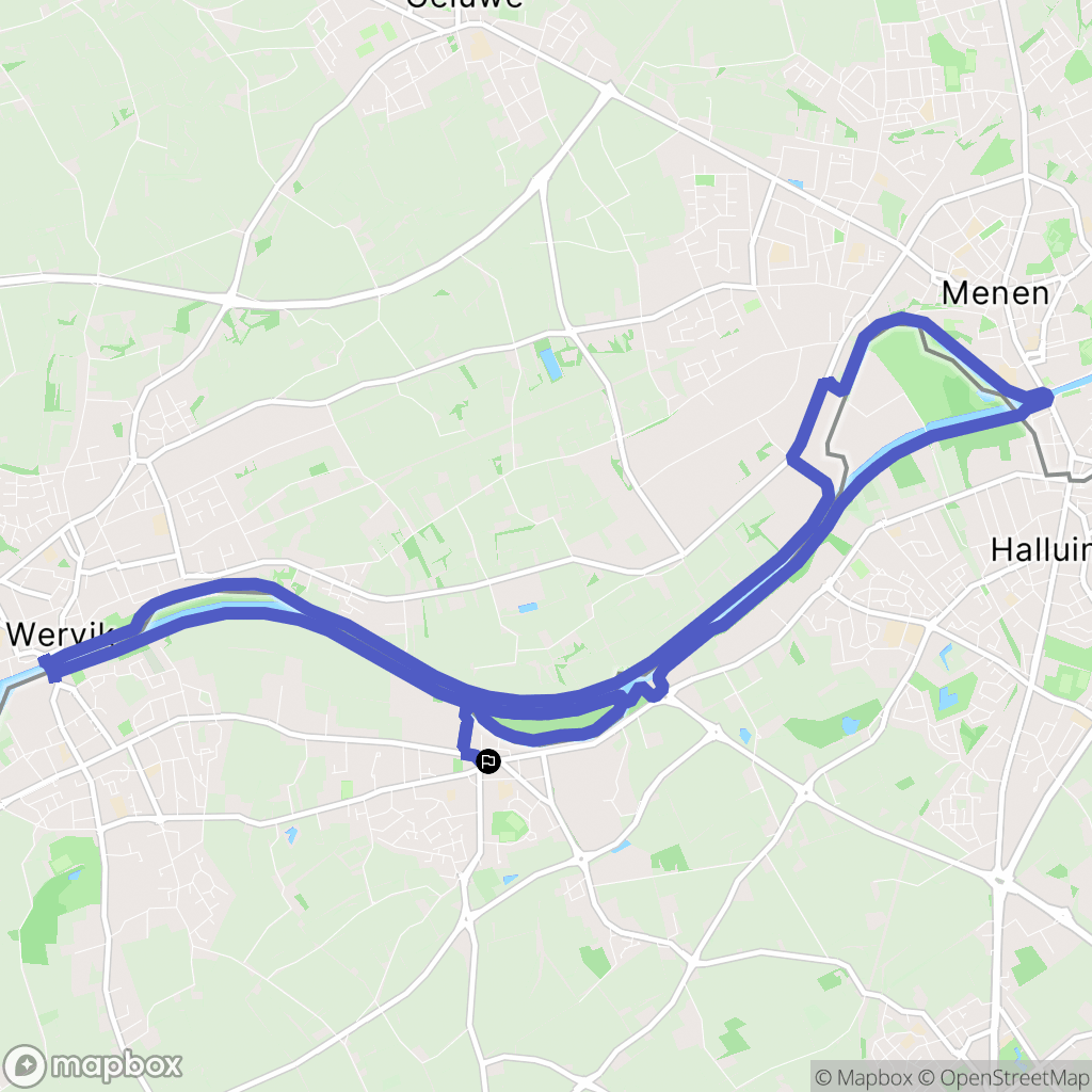 Bousbecque : carte du parcours de randonnée - France
