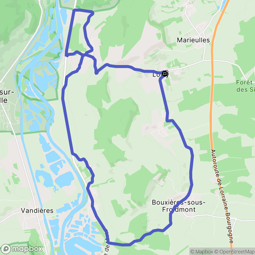 Lorry-Mardigny : carte du parcours de randonnée - France