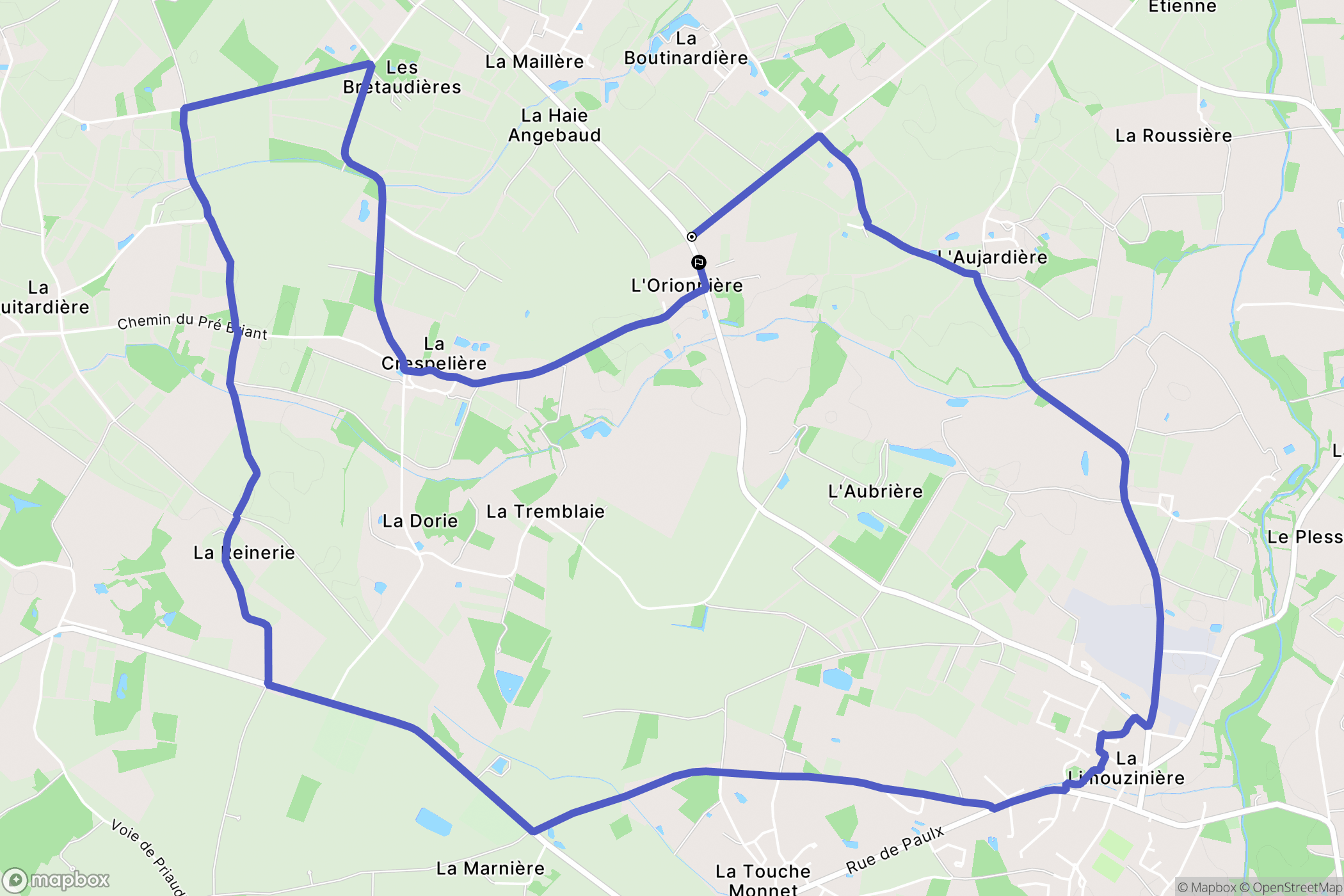 Saint-Philbert-de-Grand-Lieu : carte du parcours de randonnée - France