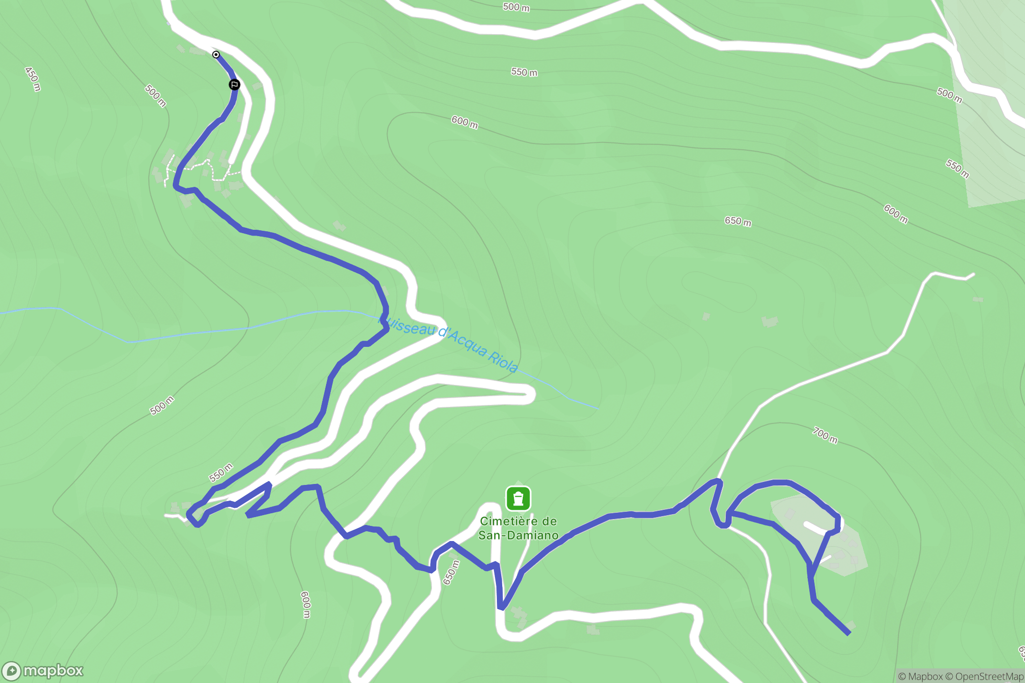Scata : carte du parcours de randonnée - France